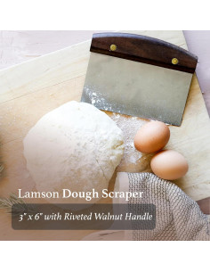 Raspador de Masa Lamson 15x7 cm Acero Inoxidable y Nogal 2