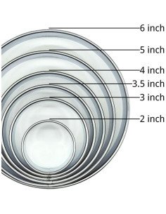 Set 6 Cortadores de Galletas Redondos Doczen Acero Inoxidable 2