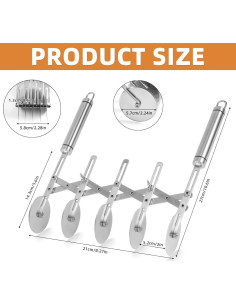 Cortador de Pastelería Profesional Gosknor 5 Ruedas Acero Inoxidable 2