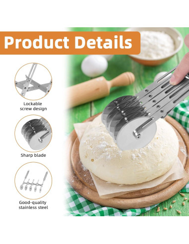 Cortador de Pastelería Profesional Gosknor 5 Ruedas Acero Inoxidable