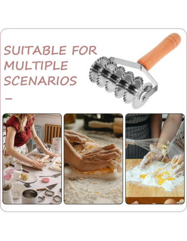 Cortador de Rejilla OSALADI de Acero Inoxidable con Mango de Madera