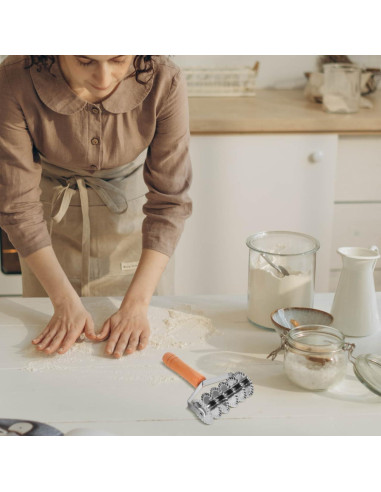 Cortador de Rejilla OSALADI de Acero Inoxidable con Mango de Madera