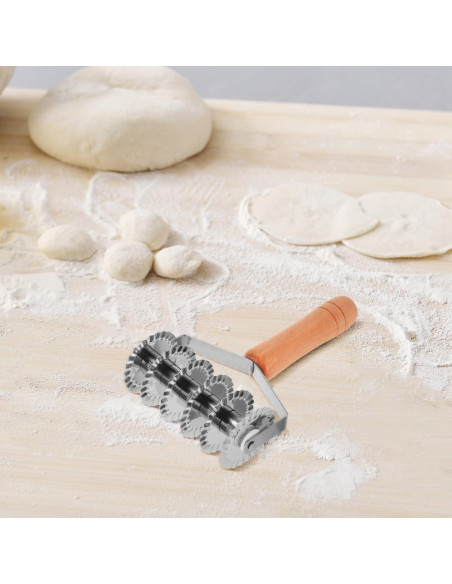 Cortador de Rejilla OSALADI de Acero Inoxidable con Mango de Madera