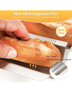 Bandeja para Hornear Baguette Barlket 38x28 cm Antiadherente 2