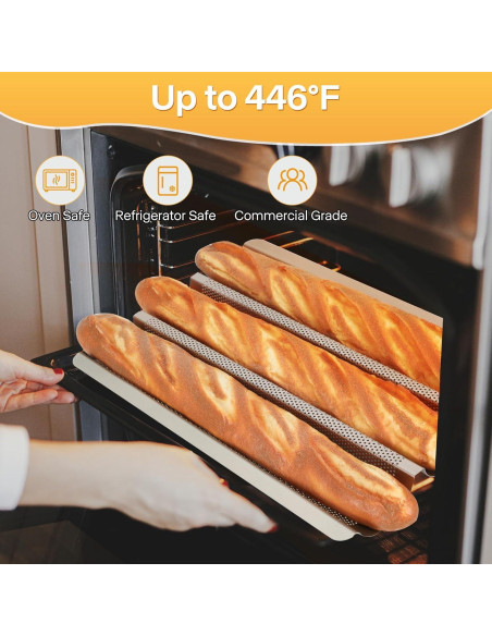 Bandeja para Hornear Baguette Barlket 38x28 cm Antiadherente
