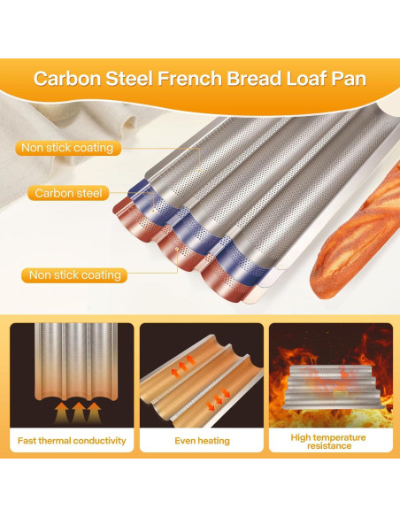 Bandeja para Hornear Baguette Barlket 38x28 cm Antiadherente