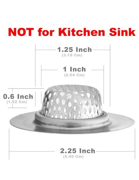 Filtro de fregadero acero inoxidable Hilltop 5.72 cm 2 unidades