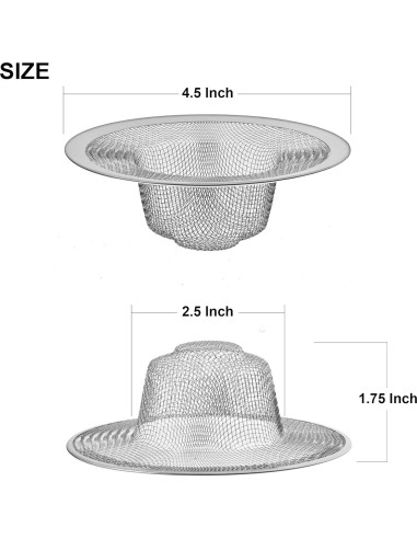 Filtro de Desagüe de Cocina Hilltop 2 Piezas Acero Inoxidable