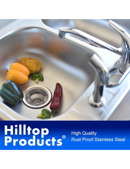 Filtro de Desagüe de Cocina Hilltop 2 Piezas Acero Inoxidable