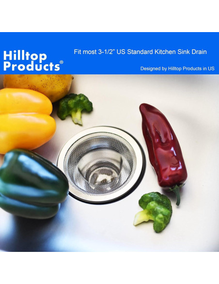 Filtro de Desagüe de Cocina Hilltop 2 Piezas Acero Inoxidable