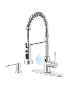 Grifo de cocina Herogo acero inoxidable con sensor y dispensador