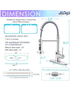 Grifo de cocina Herogo acero inoxidable con sensor y dispensador 2