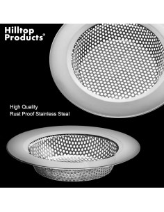 Filtro de desagüe de cocina Hilltop - Acero inoxidable - 2 piezas 2