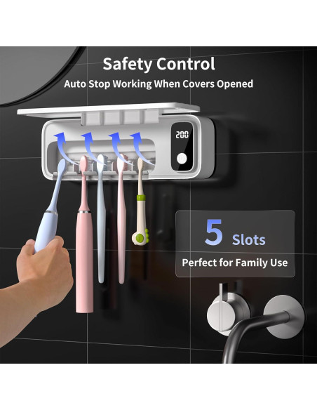 Soporte Desinfectante UV para Cepillos de Dientes Sugar Swan