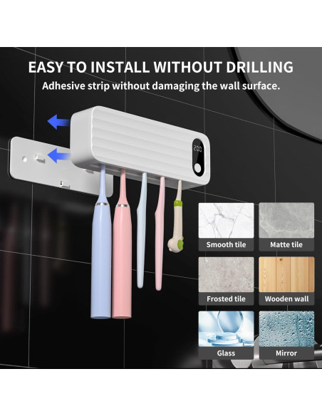 Soporte Desinfectante UV para Cepillos de Dientes Sugar Swan