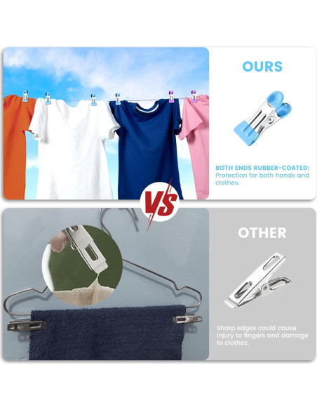 Pinzas para Ropa FXJHUDH 20 Pcs Acero Inoxidable 5.51 cm