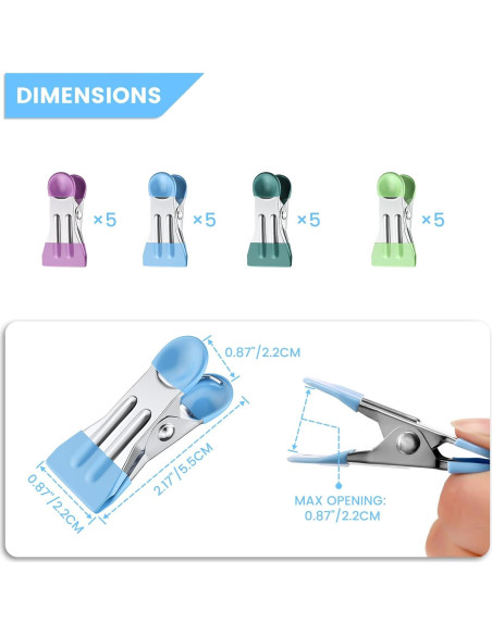 Pinzas para Ropa FXJHUDH 20 Pcs Acero Inoxidable 5.51 cm