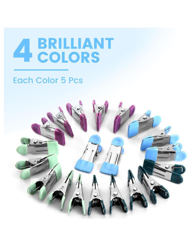 Pinzas para Ropa FXJHUDH 20 Pcs Acero Inoxidable 5.51 cm