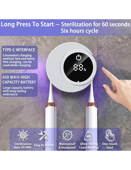 Soporte Inteligente para Cepillos de Dientes Wekity Blanco