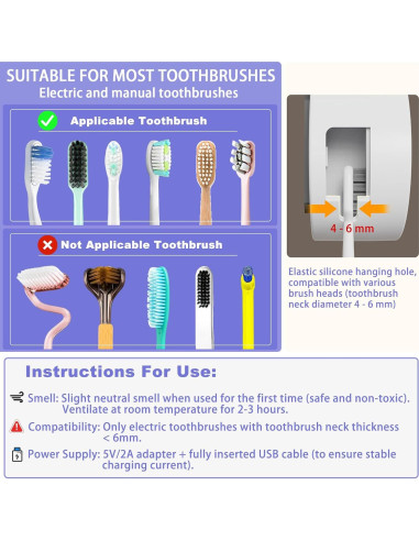 Soporte Inteligente para Cepillos de Dientes Wekity Blanco