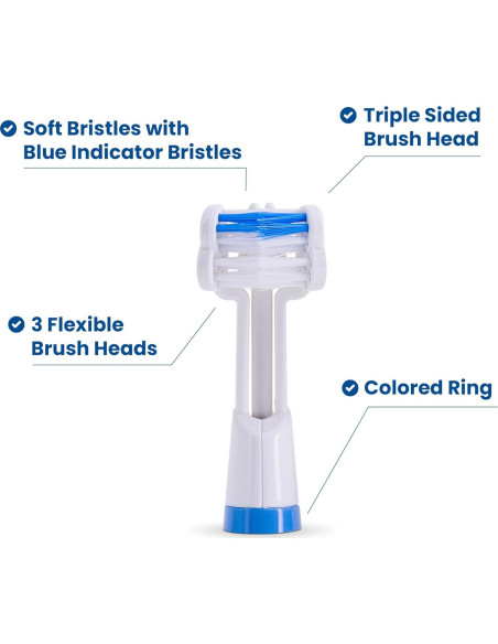Cabezal de Cepillo Triple Bristle Azul - Paquete de 2