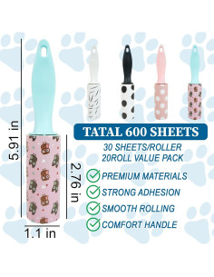 20 Piezas Rodillo Quitapelusas Keggaen Mini Viaje 15x2.8cm 2