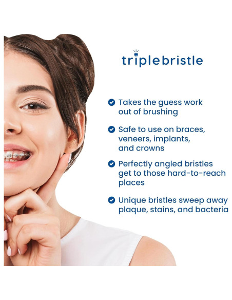 Cabezal de Cepillo Triple Bristle Azul - Paquete de 2