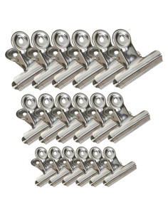 Pinzas para bolsas Jxystore, acero inoxidable, 18 piezas