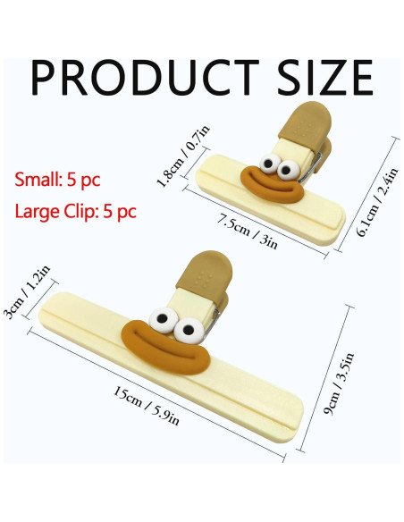 10 Clips para Bolsas de Alimentos BEVBBJOA - Selladores Lindos