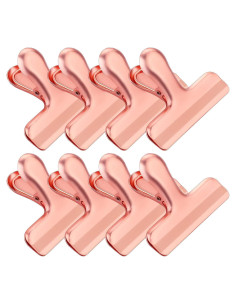 Juego de Clips para Bolsas de Comida Whaline 8 Piezas Acero Inoxidable Oro Rosa