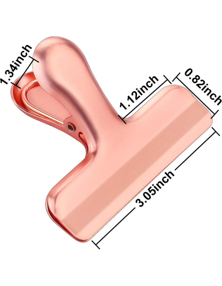 Juego de Clips para Bolsas de Comida Whaline 8 Piezas Acero Inoxidable Oro Rosa