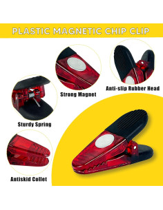 Clip Magnético YIYITOOLS Rojo Paquete de 8 para Alimentos 2