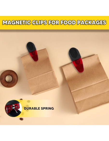 Clip Magnético YIYITOOLS Rojo Paquete de 8 para Alimentos