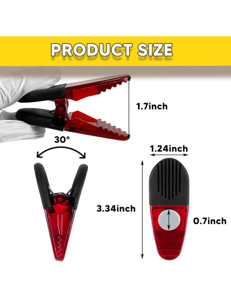 Clip Magnético YIYITOOLS Rojo Paquete de 8 para Alimentos