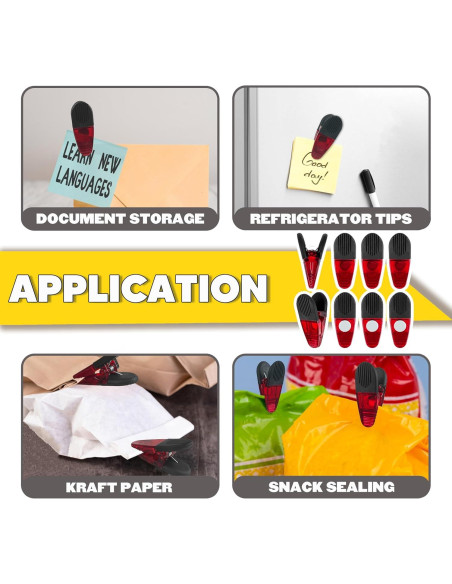 Clip Magnético YIYITOOLS Rojo Paquete de 8 para Alimentos