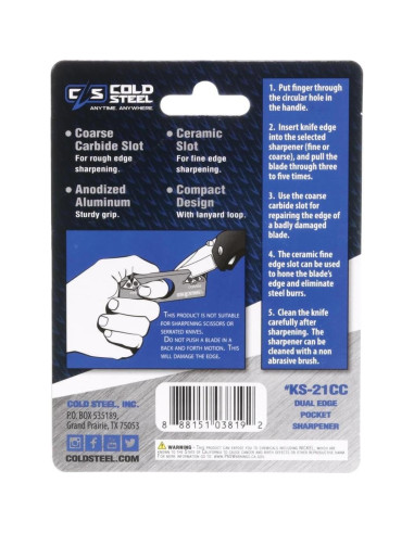 Afilador de Cuchillos 2-en-1 Cold Steel CS-KS-21CC Compacto