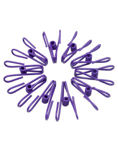 30 Clips de Metal Morados Yansanido 5 cm Alta Elasticidad