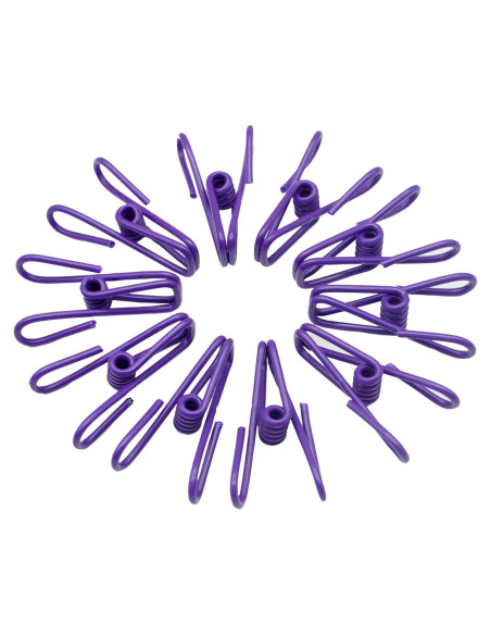 30 Clips de Metal Morados Yansanido 5 cm Alta Elasticidad