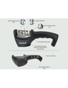 Afilador de Cuchillos y Tijeras Singe 4 en 1 Cerámica Acero 2