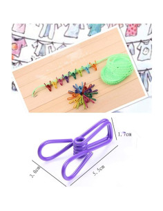 30 Clips de Metal Morados Yansanido 5 cm Alta Elasticidad 2