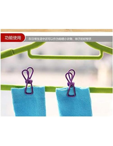 30 Clips de Metal Morados Yansanido 5 cm Alta Elasticidad