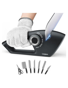 Afilador de cuchillos 5 en 1 Longzon con guante resistente