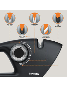 Afilador de cuchillos 5 en 1 Longzon con guante resistente 2