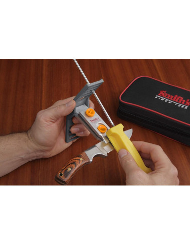 Sistema de Afilado de Cuchillos Smith's 50591 - Kit Portátil con 3 Piedras