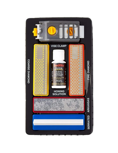 Sistema de Afilado de Cuchillos Smith's 50591 - Kit Portátil con 3 Piedras