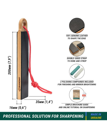 Correa de Cuero para Afilado de Cuchillos BeaverCraft LS9P02