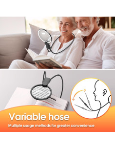 Lupa con Luz LED IMICHI 6X 13 cm Manos Libres para Leer 2