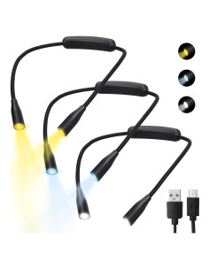 3 Luces LED de Cuello Rossesay, 9 Brillos, 3 Colores, Flexibles