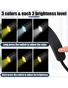 3 Luces LED de Cuello Rossesay, 9 Brillos, 3 Colores, Flexibles 2