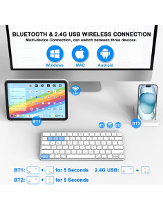 Teclado Inalámbrico ULSOU para Mac Bluetooth Recargable 2